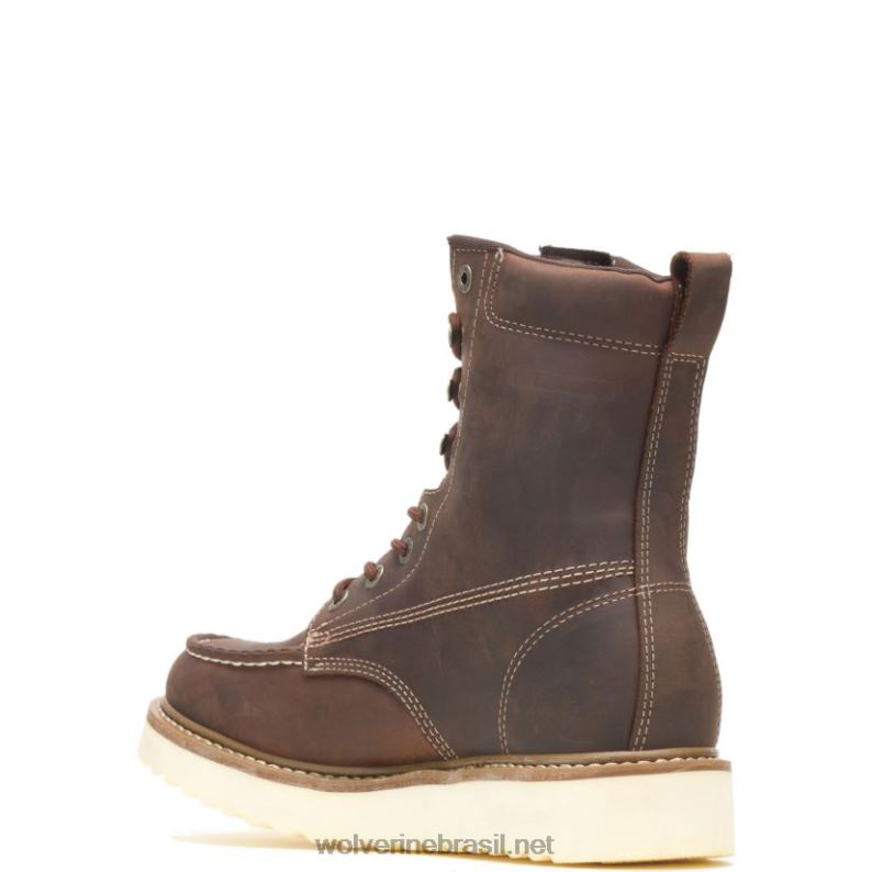 homens bota de cunha de bico de aço loader 8" marrom Wolverine VL4VN37 - Image 3