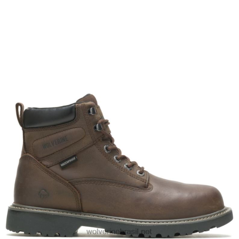 homens Bota de trabalho à prova d'água de 6" com biqueira de aço para assalariados marrom escuro Wolverine VL4VN13 - Image 1