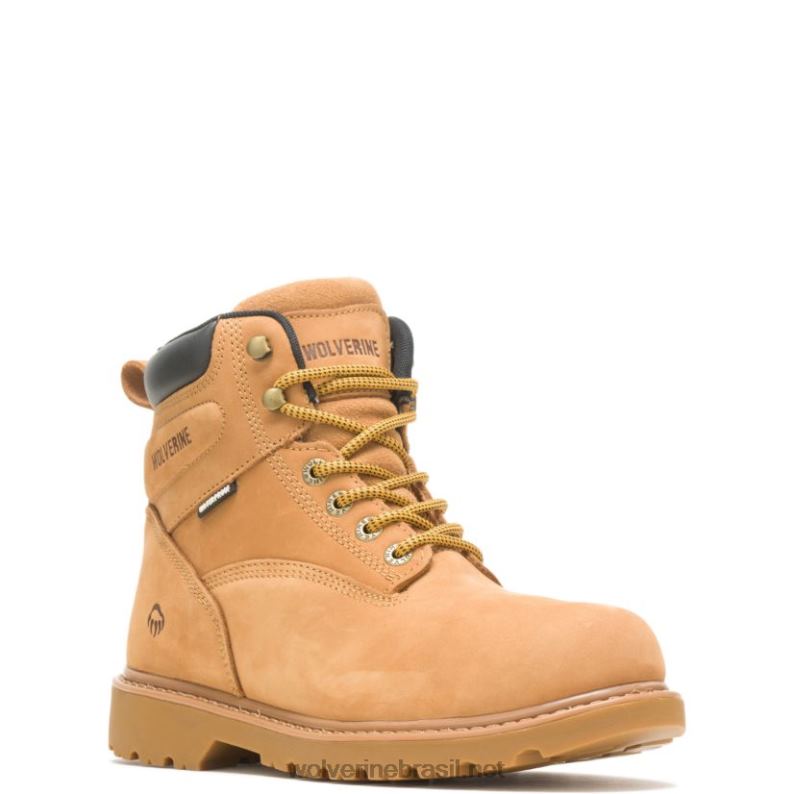 homens Bota de trabalho à prova d'água de 6" com biqueira de aço para assalariados trigo Wolverine VL4VN14 - Image 2