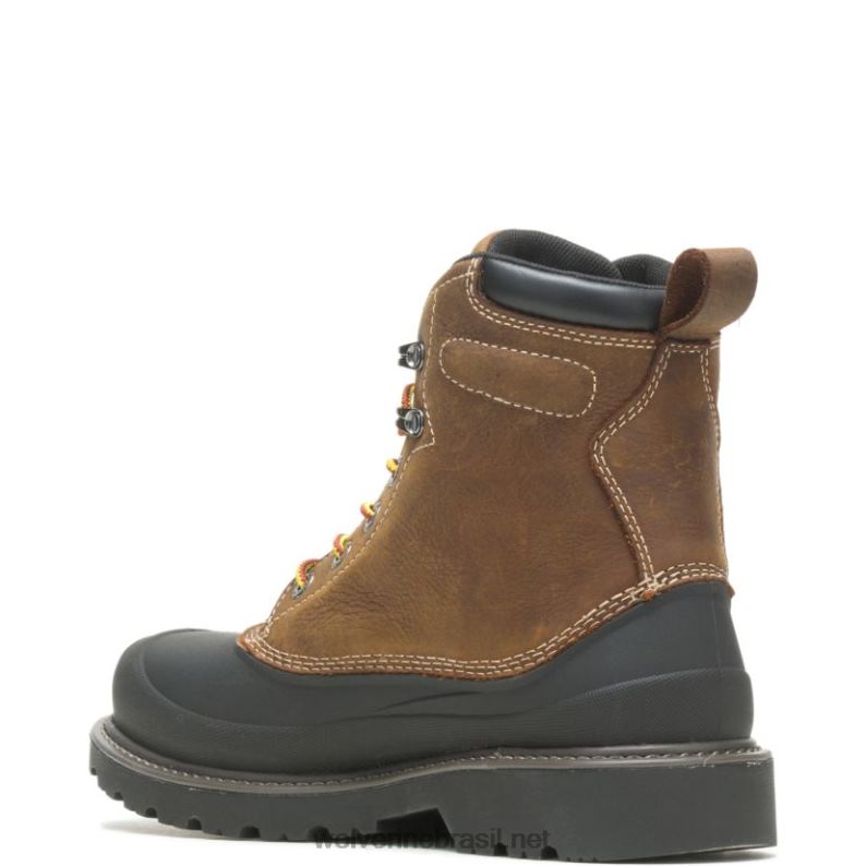 homens bota de trabalho com biqueira de aço de 6" pântano marrom escuro Wolverine VL4VN97 - Image 3