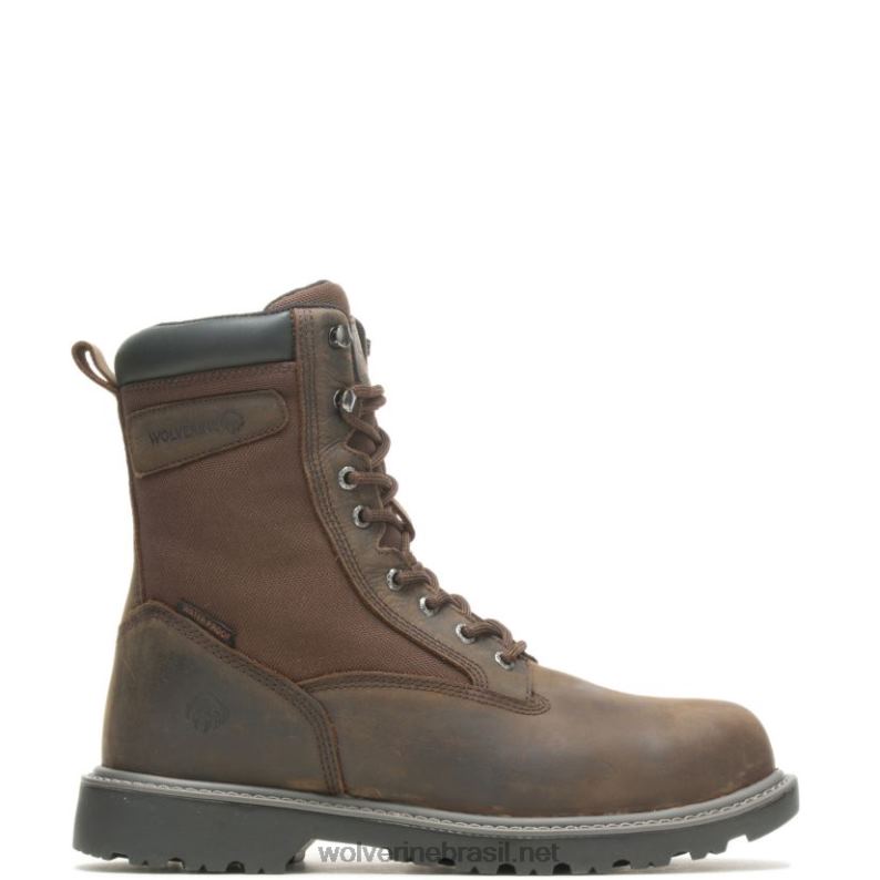 homens Bota de trabalho com biqueira de aço de 8" isolada para andarilho marrom escuro Wolverine VL4VN38 - Image 1