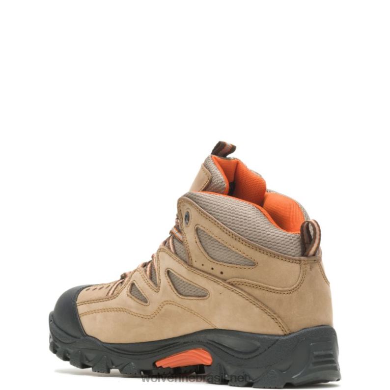 homens bota de trabalho durant impermeável com biqueira de aço castanho claro/laranja Wolverine VL4VN108 - Image 3
