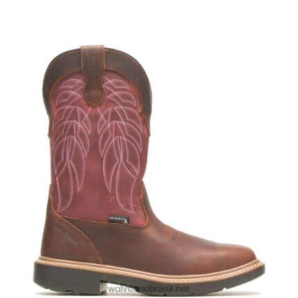 homens bota de trabalho rancher durashocks carbonmax wellington amendoim/vermelho Wolverine VL4VN125