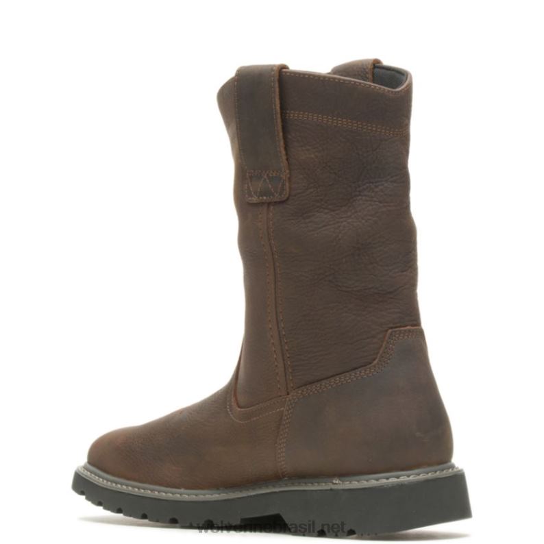 homens bota de trabalho wellington com bico quadrado e bico de aço para assalariado marrom escuro Wolverine VL4VN90 - Image 3