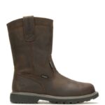 homens bota de trabalho wellington com biqueira de aço e proteção de piso marrom escuro Wolverine VL4VN150
