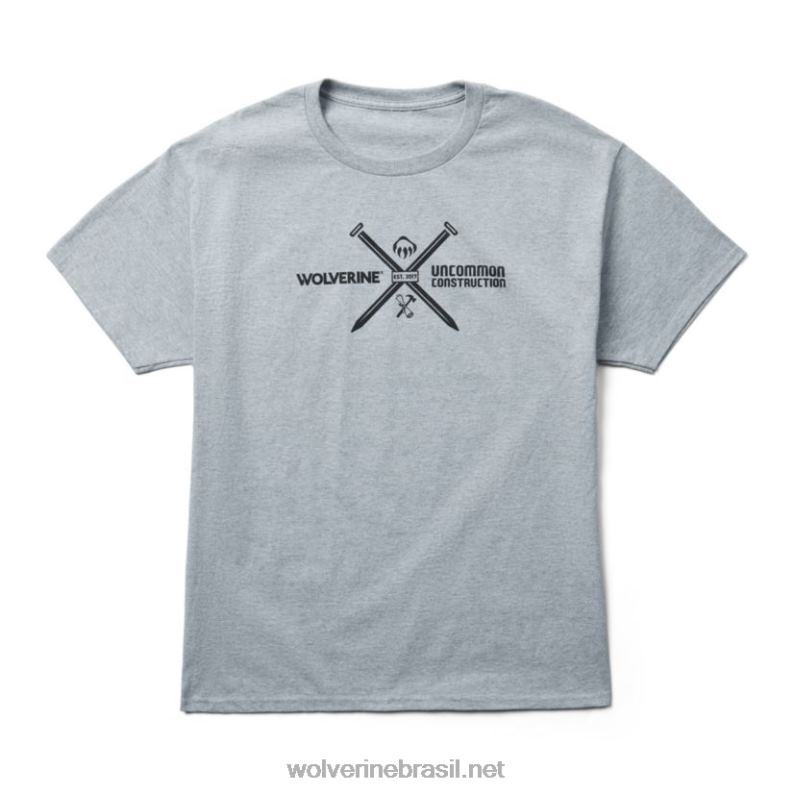 homens camiseta estampada de manga curta coleção de construção incomum urze cinza Wolverine VL4VN242 - Image 1