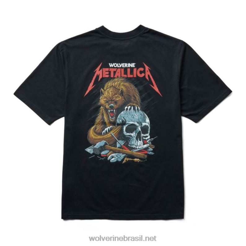 homens camiseta gráfica da coleção de estudiosos Metallica preto Wolverine VL4VN319 - Image 1