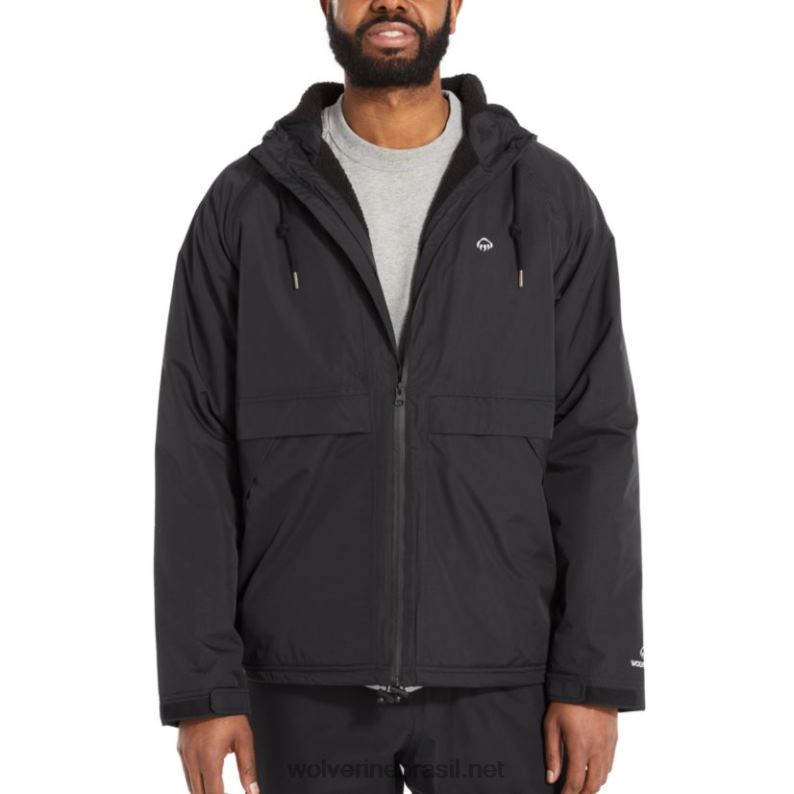 homens capa de chuva forrada com sherpa i-90 preto Wolverine VL4VN246 - Image 2