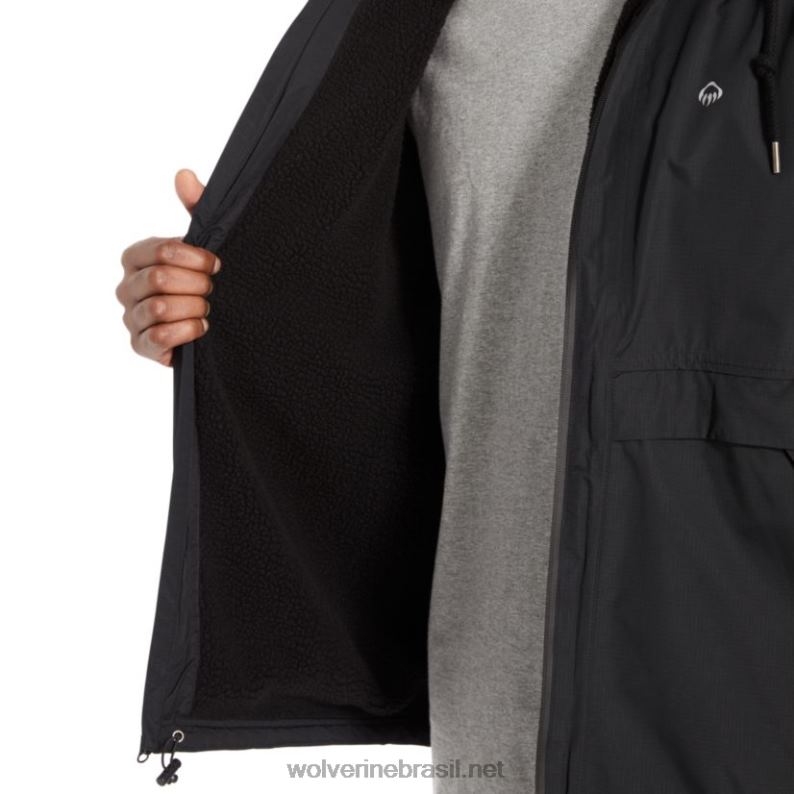 homens capa de chuva forrada com sherpa i-90 preto Wolverine VL4VN246 - Image 5
