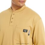 homens fr manga longa henley cáqui Wolverine VL4VN275 - Image 4