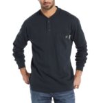 homens fr manga longa henley marinha Wolverine VL4VN274 - Image 2