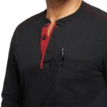 homens guardião algodão manga longa henley preto Wolverine VL4VN253 - Image 4