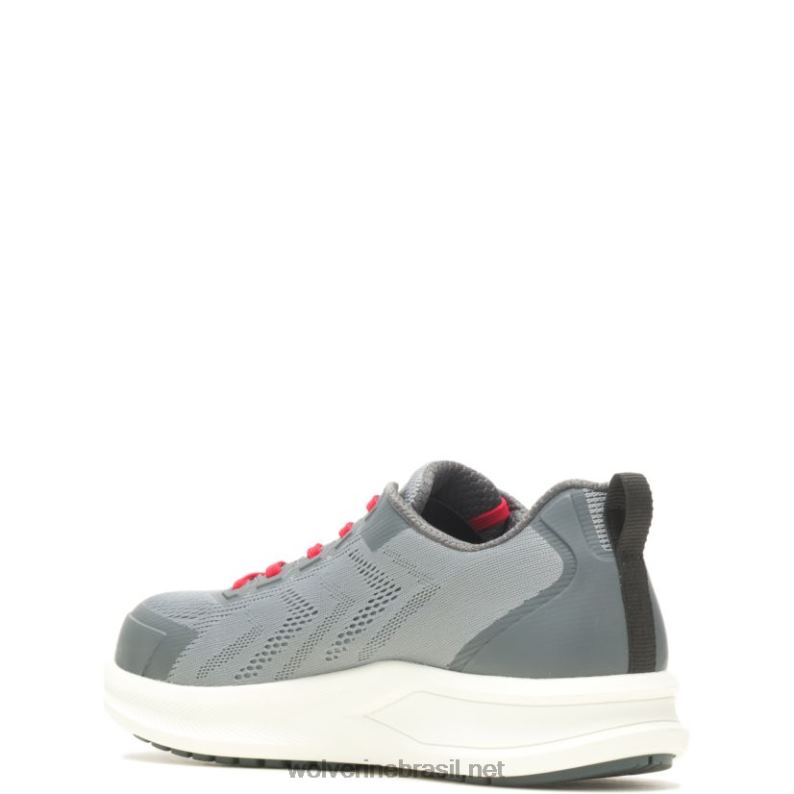 homens parafuso durashocks malha carbonmax sapato de trabalho cinza/vermelho Wolverine VL4VN100 - Image 3