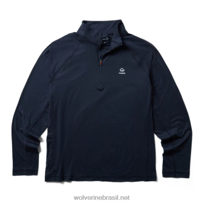 homens_sun_stop_eco_1_2_zip_azul_marinho_wolverine_vl4vn311.jpg homens sun-stop eco 1/2 zip azul marinho Wolverine VL4VN311 - Image 1